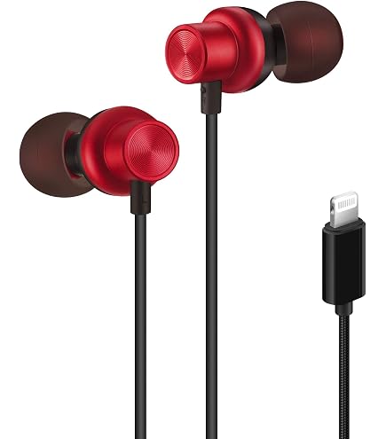 Amazon.com: PALOVUE USB Type C Headphones in Ear Earbuds, Red